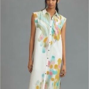 Anthropologie Colorful Sleeveless Shirt Dress